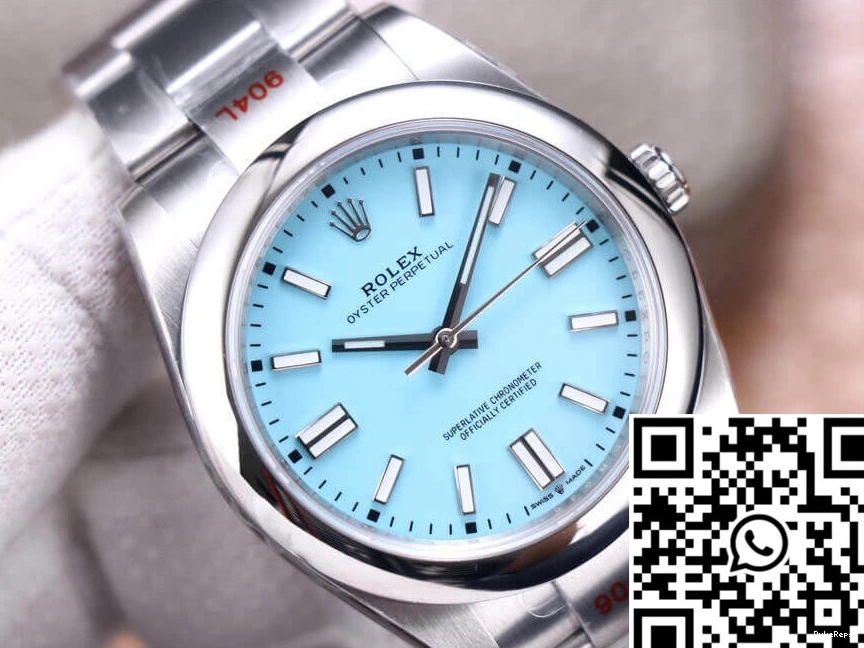 Blue 41MM M124300-0006 EW Dial Factory Turquoise Oyster Perpetual Rolex 1216